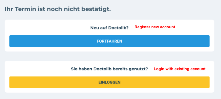 Doctolib: Register or login